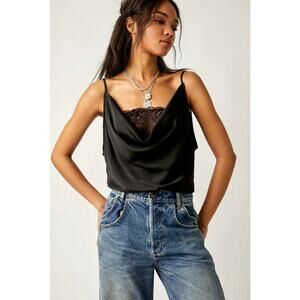 Free People Intimately NWT Black Pink Lace Double Date Layer Body Suit